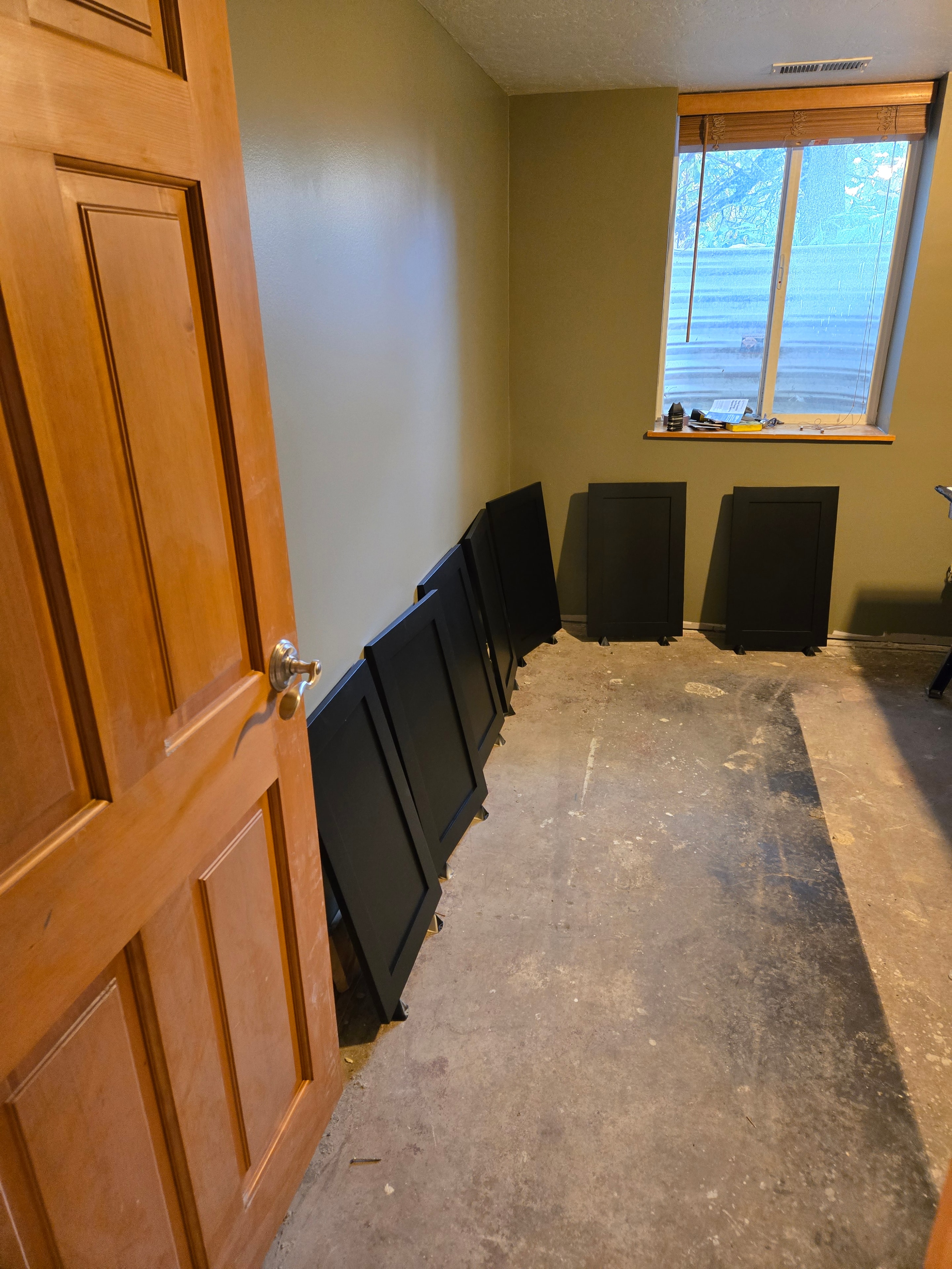 Cabinet Door Refinish — Matte Black