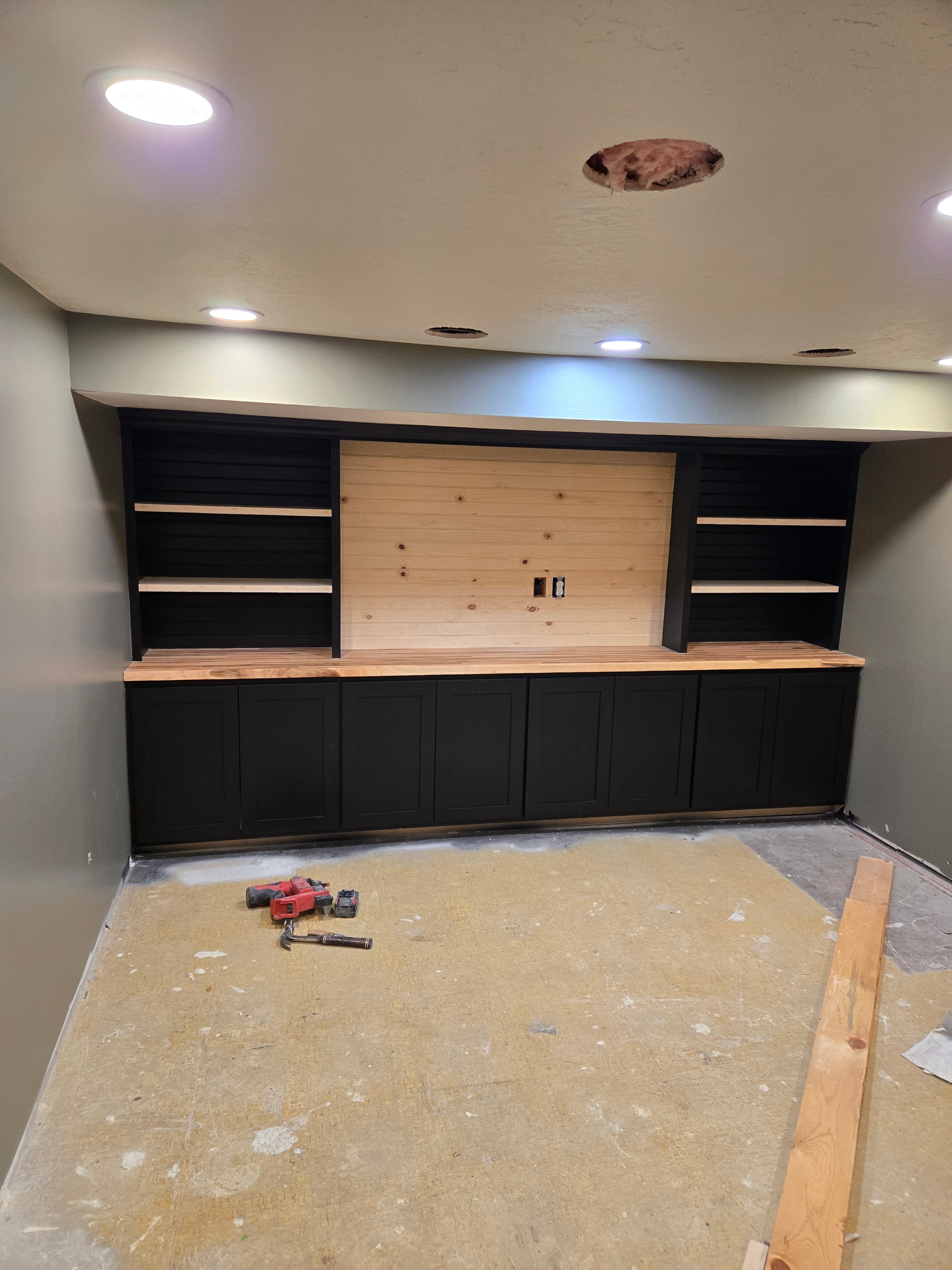 Built-In Entertainment Center — Two-Tone Finish